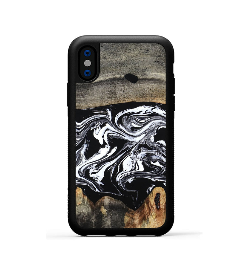 iPhone Xs Wood Phone Case - Viva (Black & White, 794946)