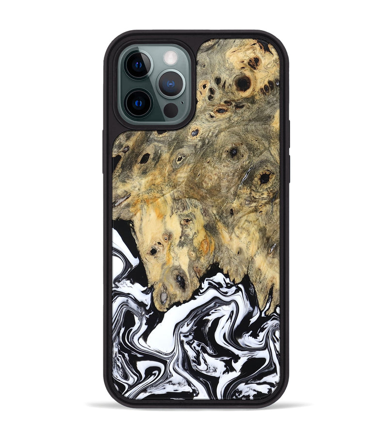 iPhone 12 Pro Max Wood Phone Case - Boston (Black & White, 794947)