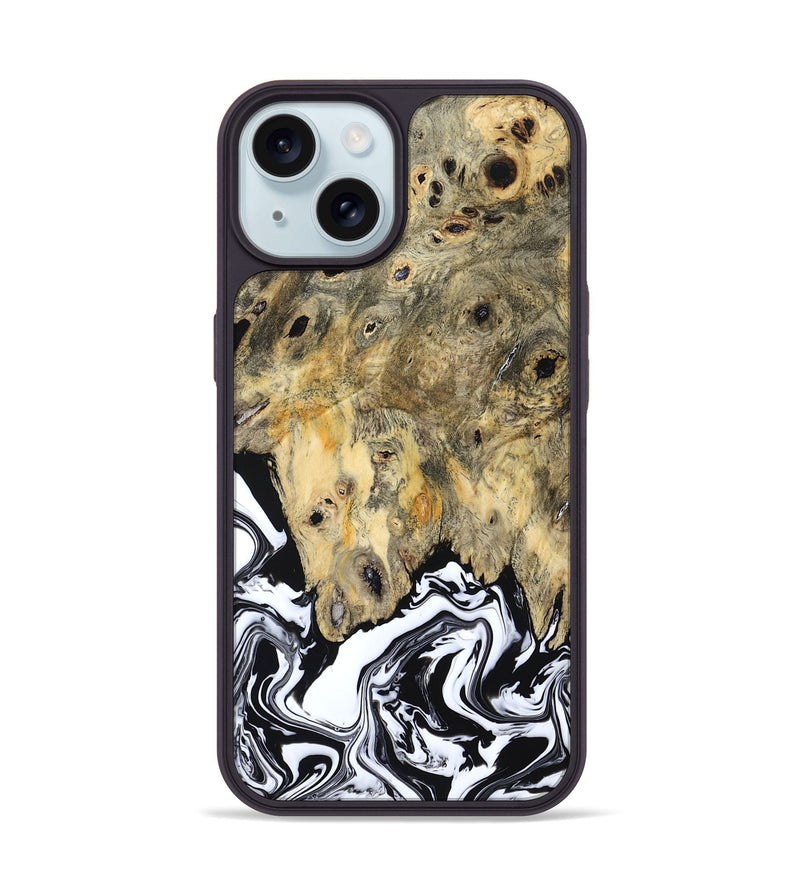 iPhone 15 Wood Phone Case - Boston (Black & White, 794947)