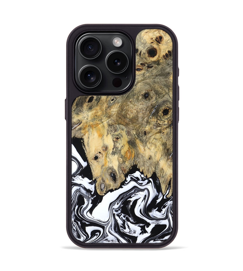 iPhone 15 Pro Wood Phone Case - Boston (Black & White, 794947)