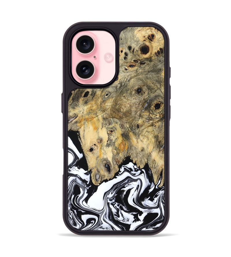iPhone 16 Wood Phone Case - Boston (Black & White, 794947)