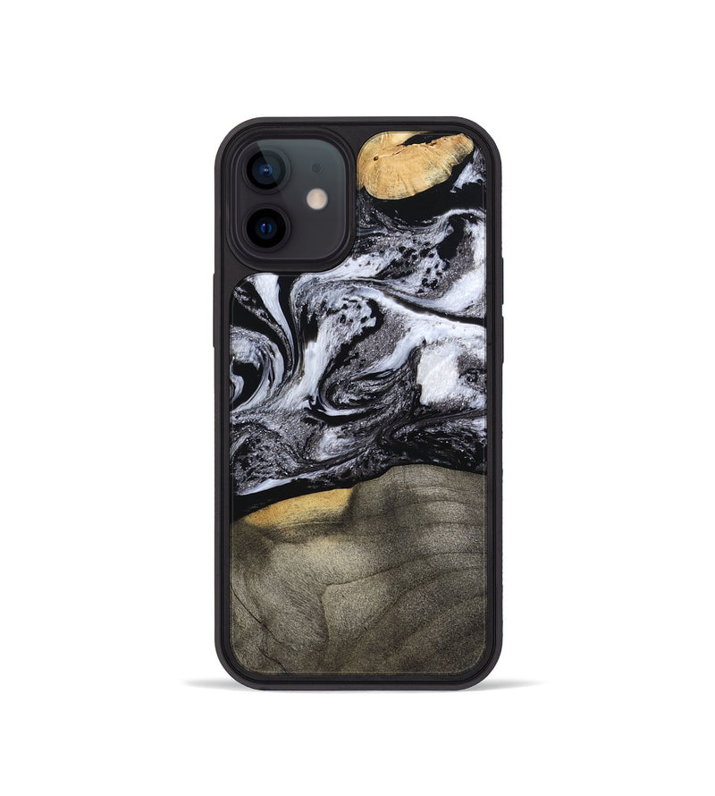 iPhone 12 mini Wood Phone Case - Yaritza (Black & White, 794949)