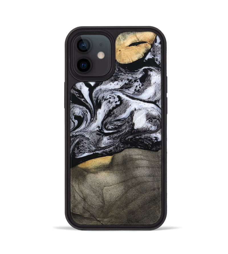 iPhone 12 Wood Phone Case - Yaritza (Black & White, 794949)