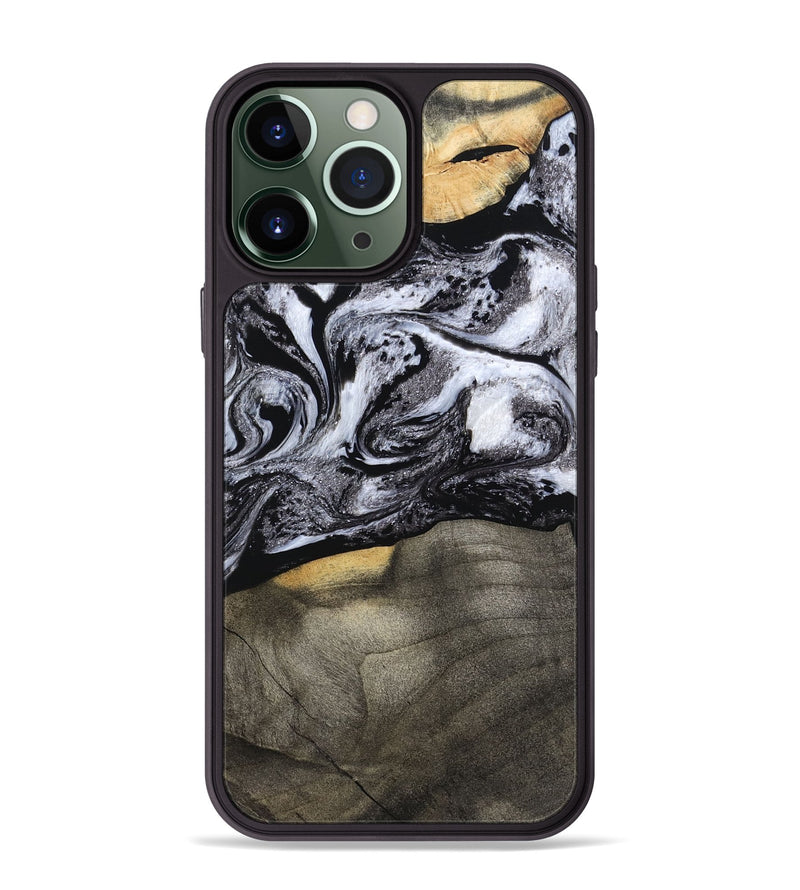 iPhone 13 Pro Max Wood Phone Case - Yaritza (Black & White, 794949)