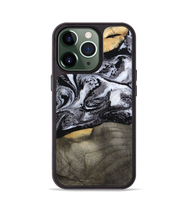 iPhone 13 Pro Wood Phone Case - Yaritza (Black & White, 794949)