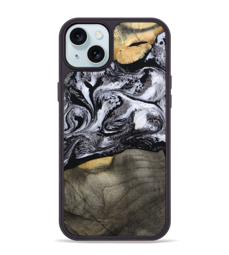 iPhone 15 Plus Wood Phone Case - Yaritza (Black & White, 794949)