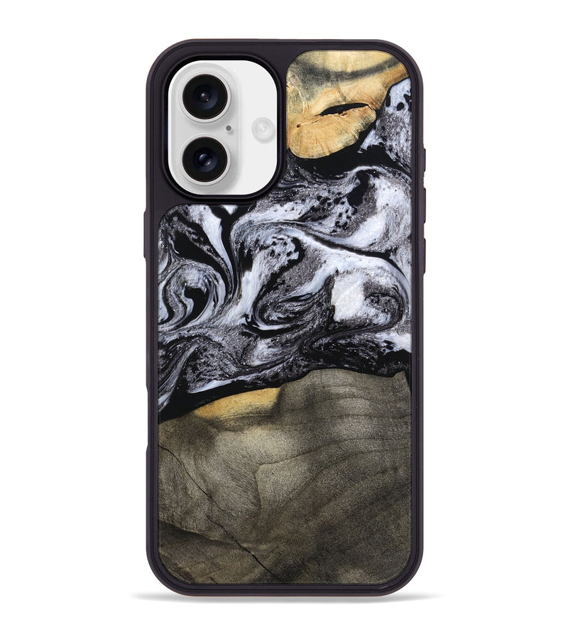 iPhone 16 Plus Wood Phone Case - Yaritza (Black & White, 794949)