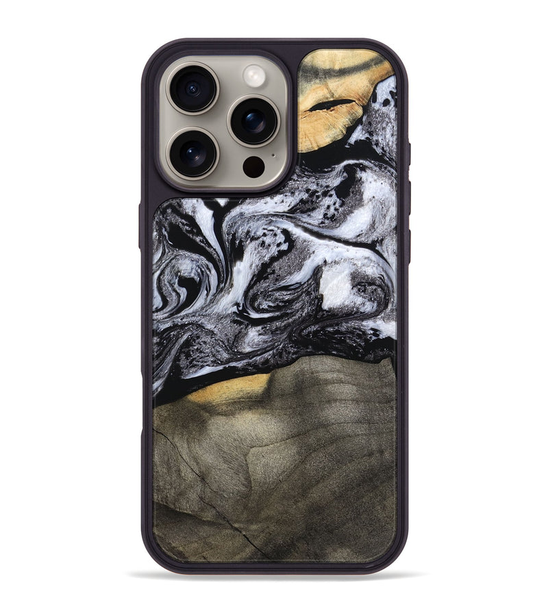 iPhone 16 Pro Max Wood Phone Case - Yaritza (Black & White, 794949)