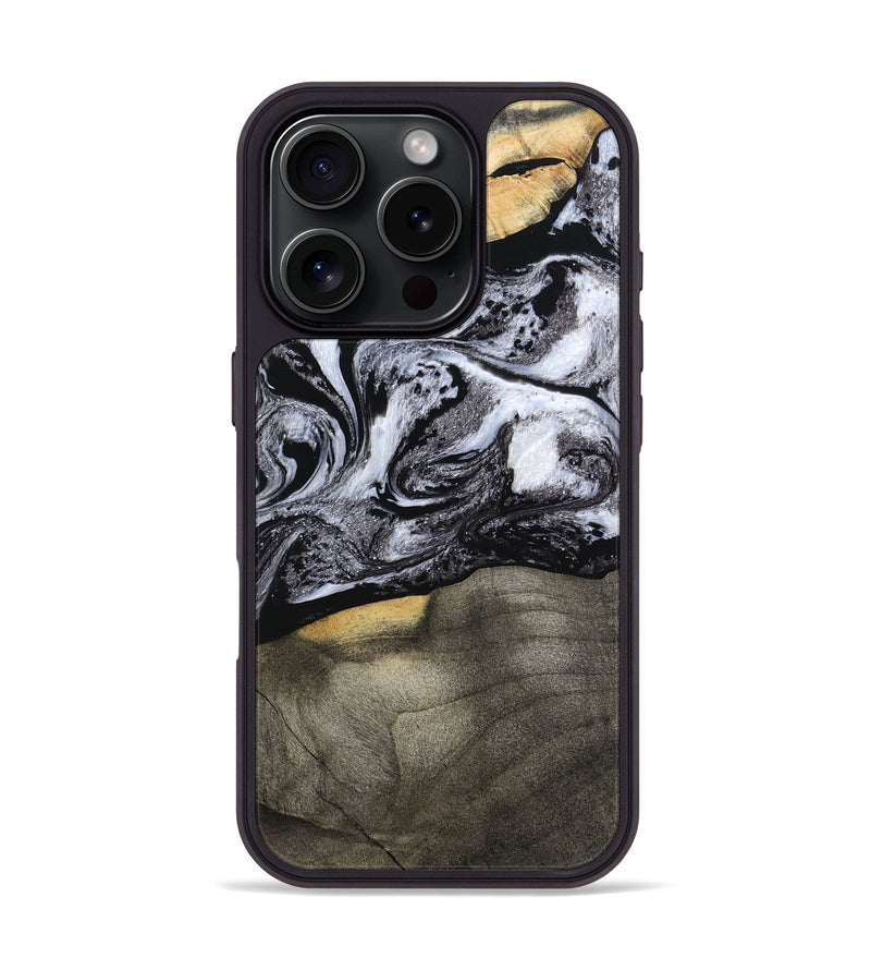 iPhone 16 Pro Wood Phone Case - Yaritza (Black & White, 794949)