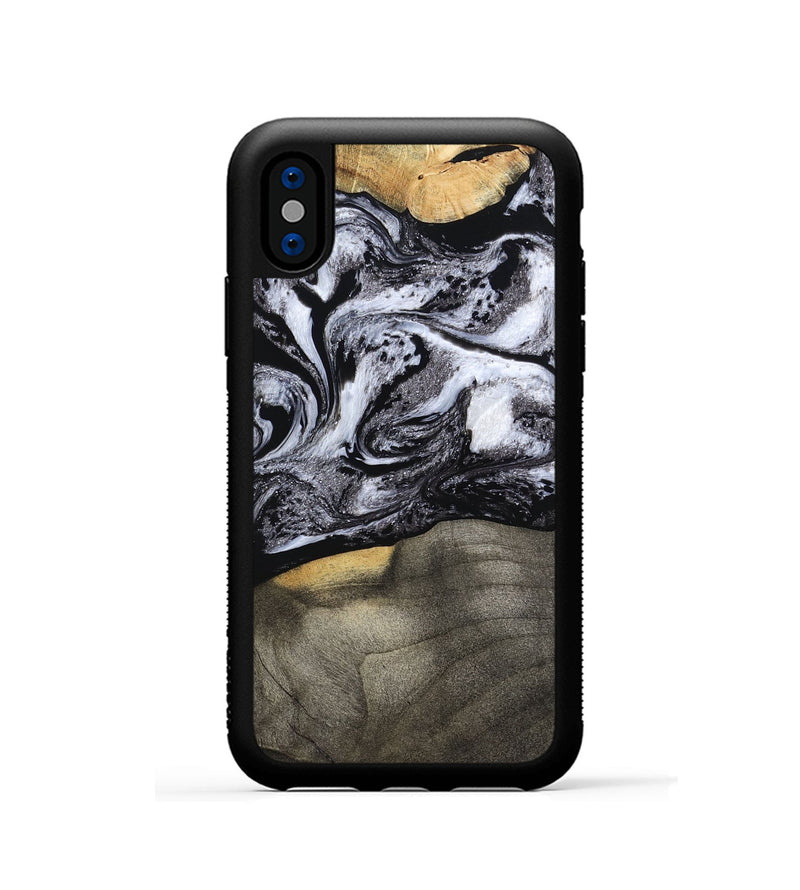 iPhone Xs Wood Phone Case - Yaritza (Black & White, 794949)