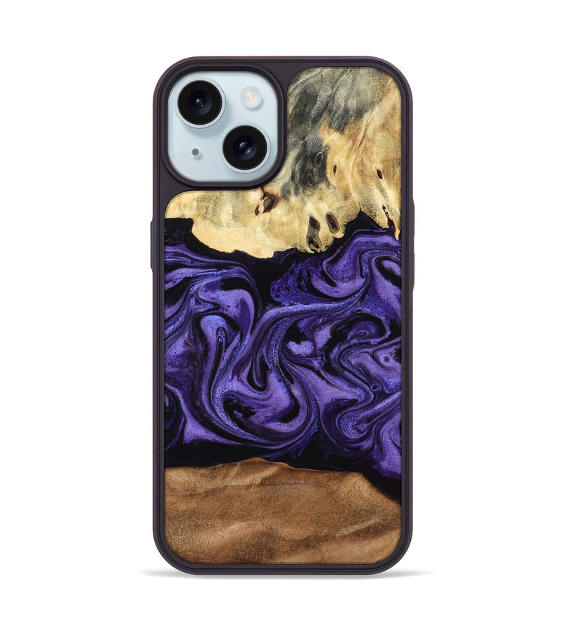 iPhone 15 Wood Phone Case - Damion (Purple, 795062)