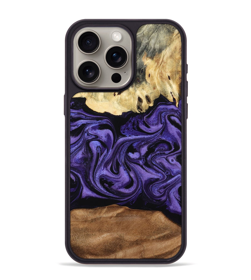 iPhone 15 Pro Max Wood Phone Case - Damion (Purple, 795062)