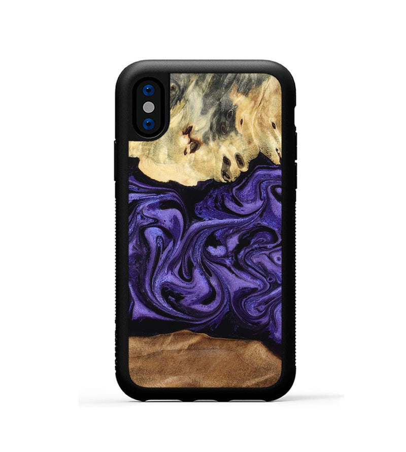 iPhone Xs Wood Phone Case - Damion (Purple, 795062)