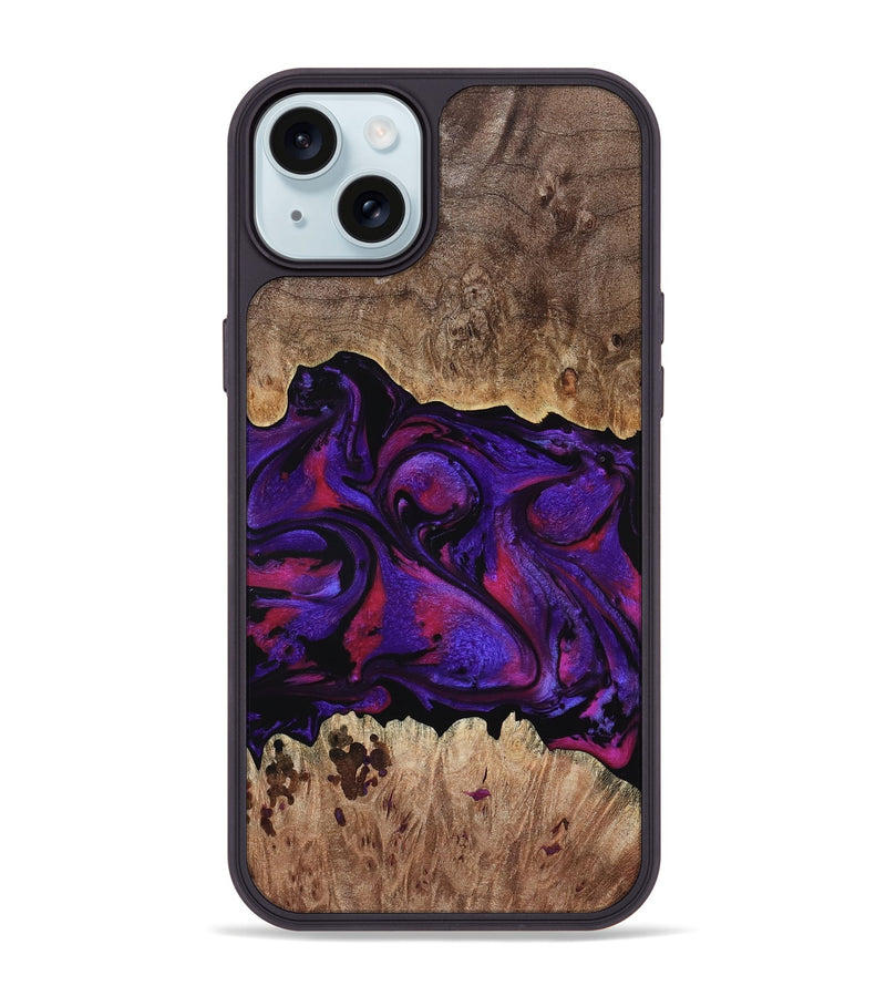 iPhone 15 Plus Wood Phone Case - Martin (Purple, 795063)