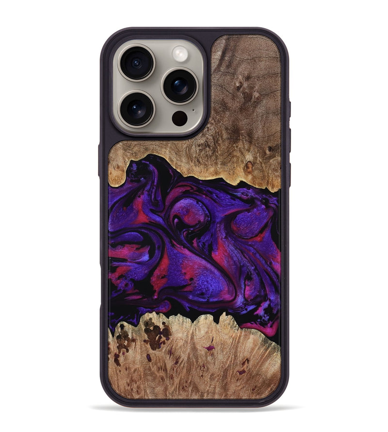 iPhone 16 Pro Max Wood Phone Case - Martin (Purple, 795063)