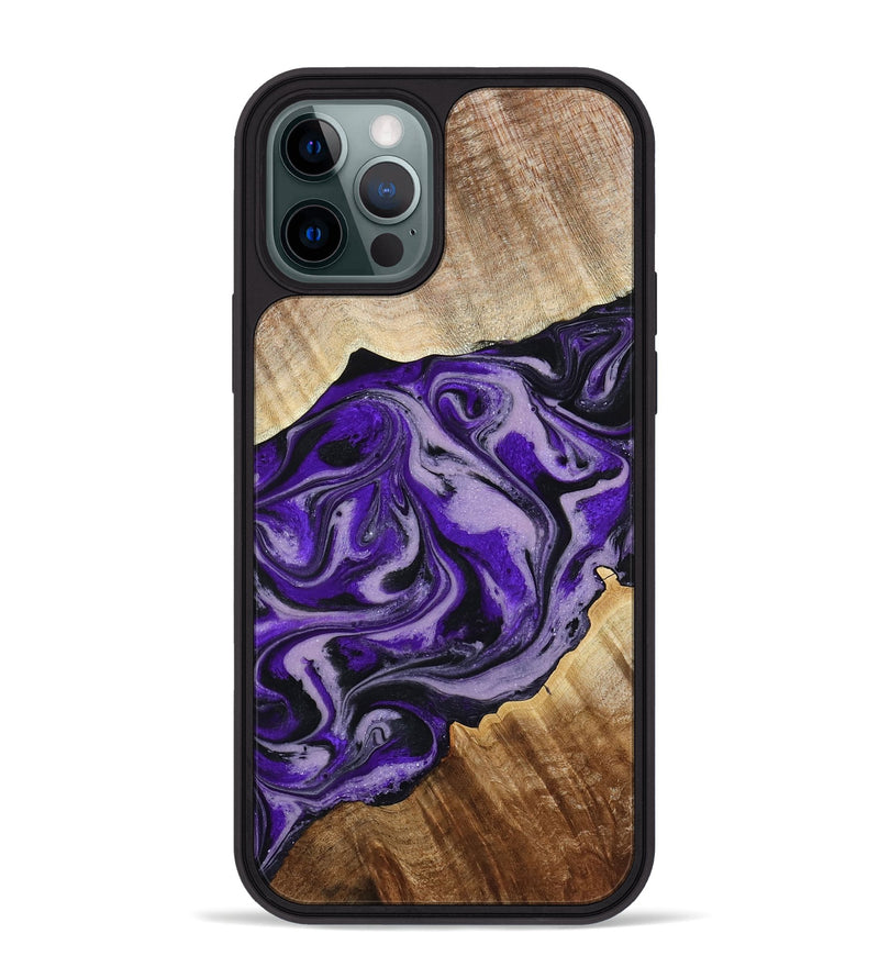iPhone 12 Pro Max Wood Phone Case - Darrick (Purple, 795068)