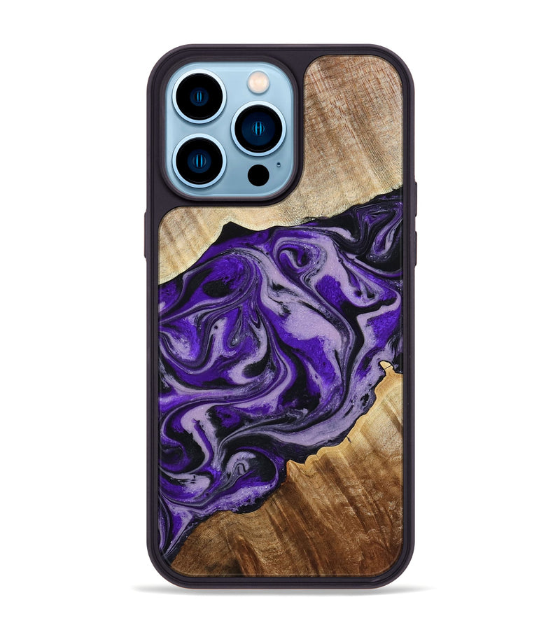iPhone 14 Pro Max Wood Phone Case - Darrick (Purple, 795068)