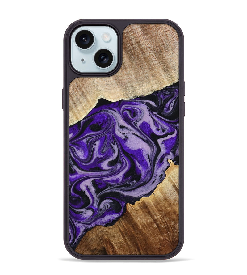 iPhone 15 Plus Wood Phone Case - Darrick (Purple, 795068)