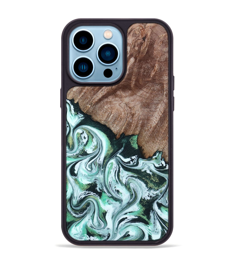 iPhone 14 Pro Max Wood Phone Case - Burton (Green, 795089)