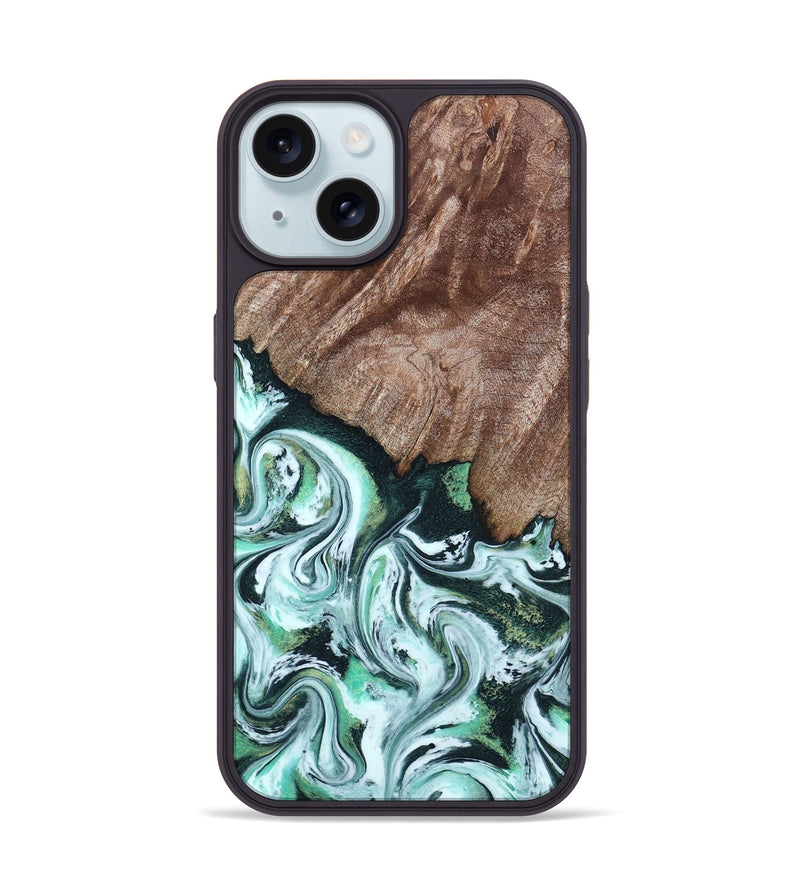 iPhone 15 Wood Phone Case - Burton (Green, 795089)