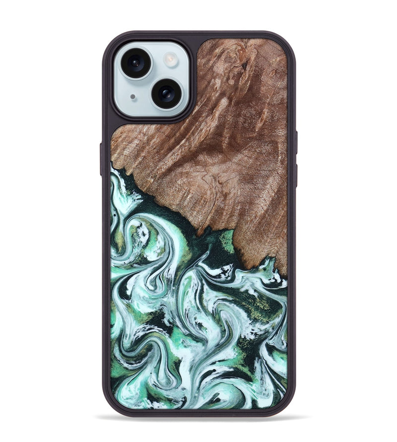 iPhone 15 Plus Wood Phone Case - Burton (Green, 795089)