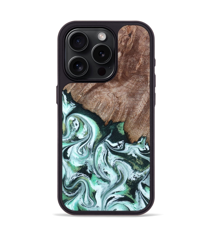 iPhone 15 Pro Wood Phone Case - Burton (Green, 795089)