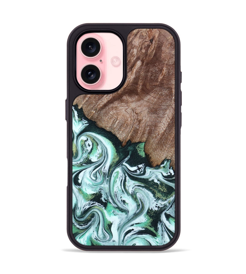 iPhone 16 Wood Phone Case - Burton (Green, 795089)