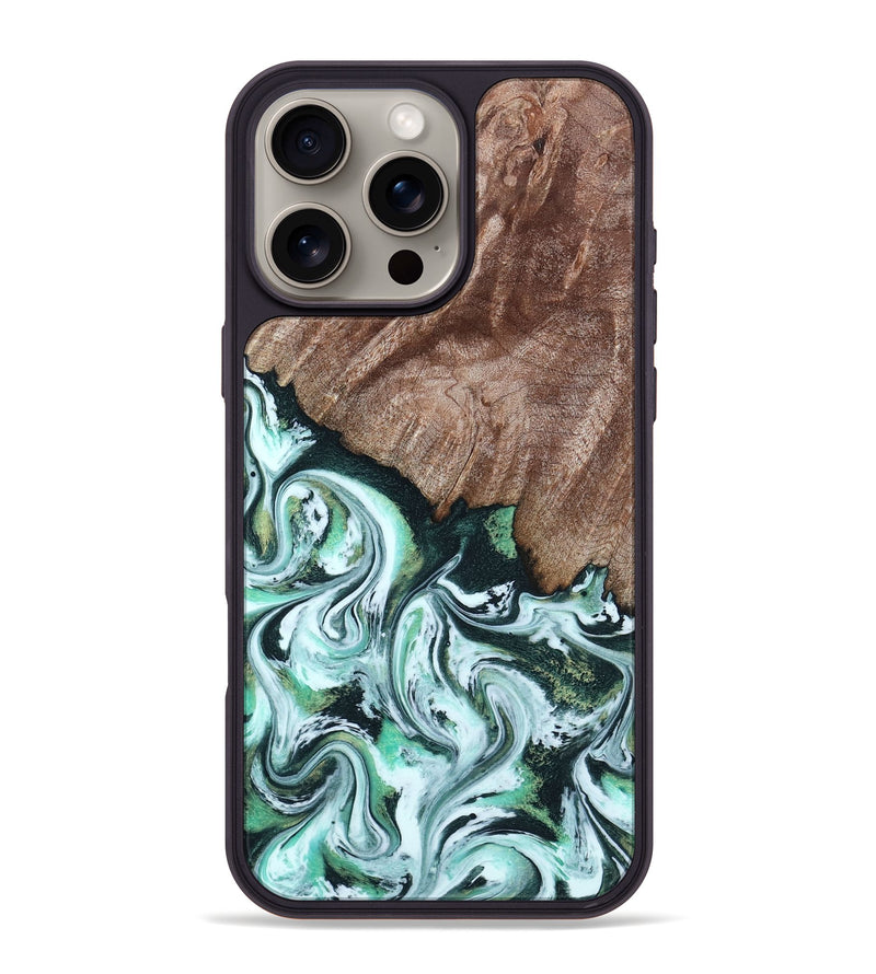 iPhone 16 Pro Max Wood Phone Case - Burton (Green, 795089)