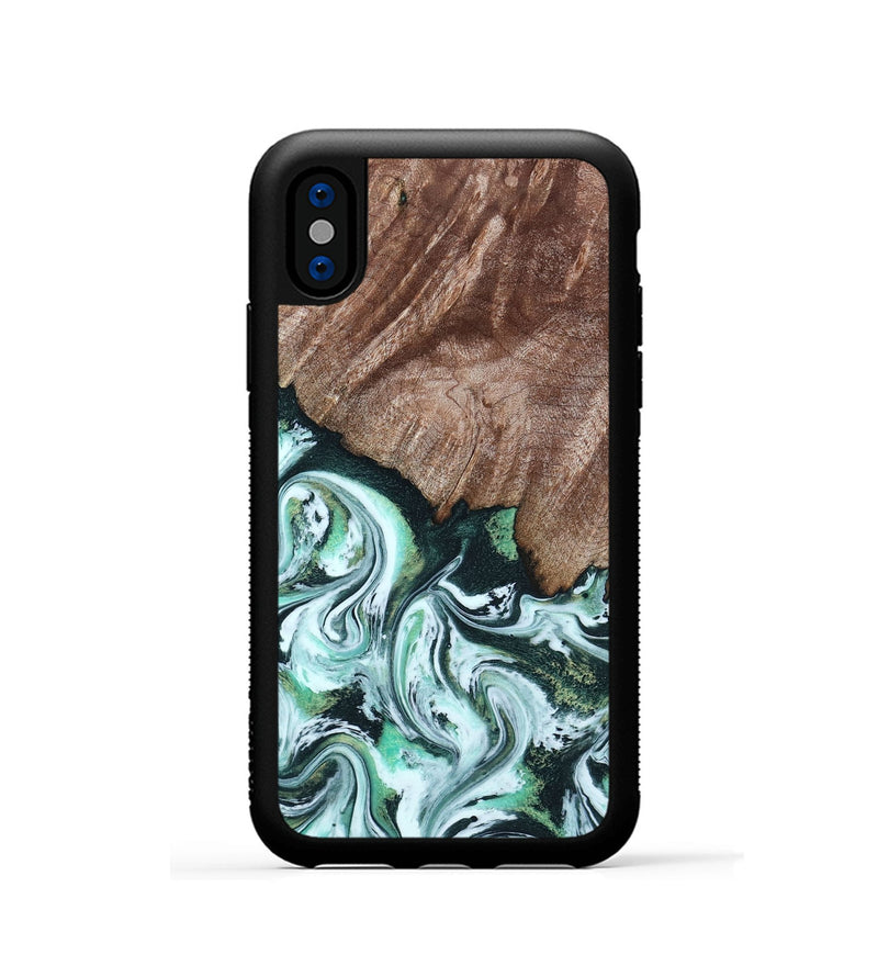 iPhone Xs Wood Phone Case - Burton (Green, 795089)