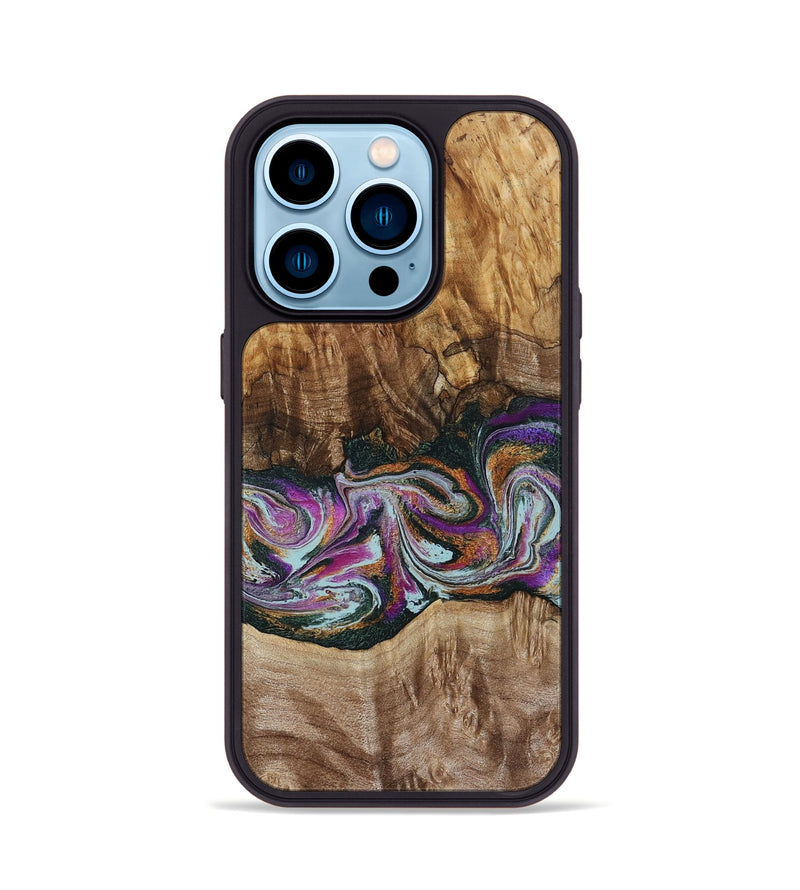 iPhone 14 Pro Wood Phone Case - Dorris (Green, 795091)