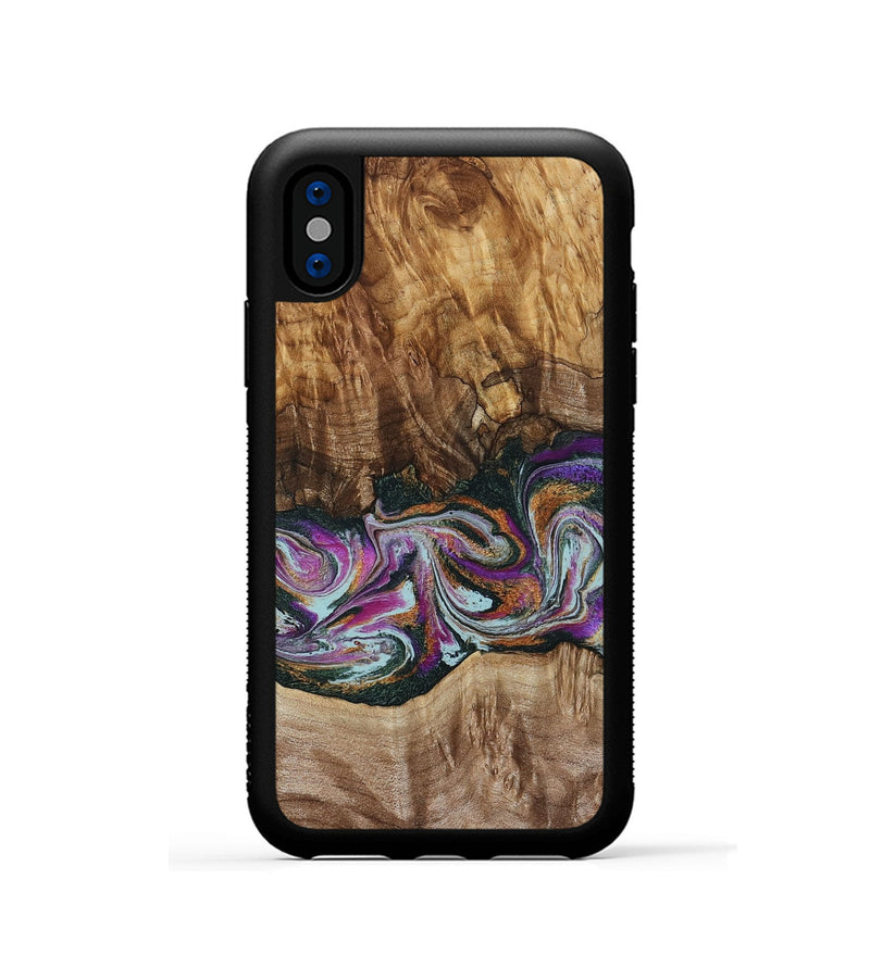 iPhone Xs Wood Phone Case - Dorris (Green, 795091)