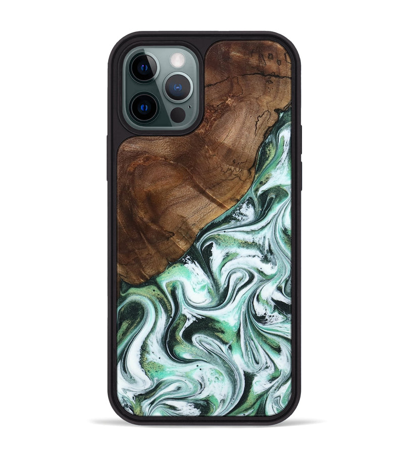 iPhone 12 Pro Max Wood Phone Case - Salma (Green, 795100)
