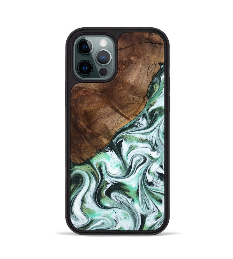 iPhone 12 Pro Wood Phone Case - Salma (Green, 795100)