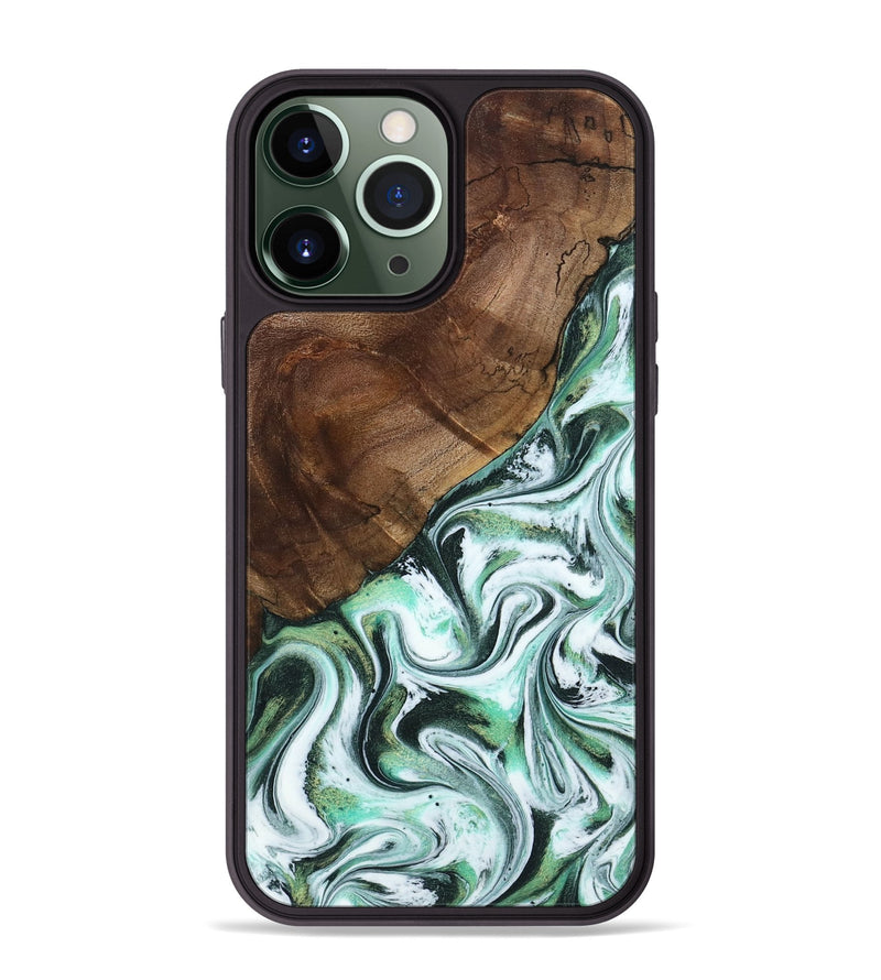 iPhone 13 Pro Max Wood Phone Case - Salma (Green, 795100)