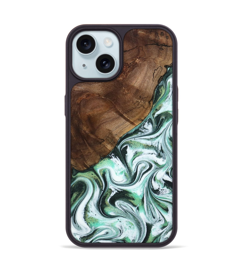 iPhone 15 Wood Phone Case - Salma (Green, 795100)
