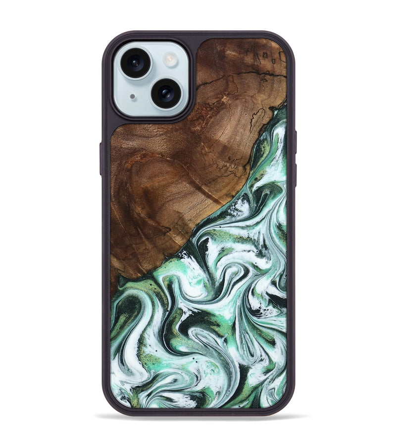 iPhone 15 Plus Wood Phone Case - Salma (Green, 795100)