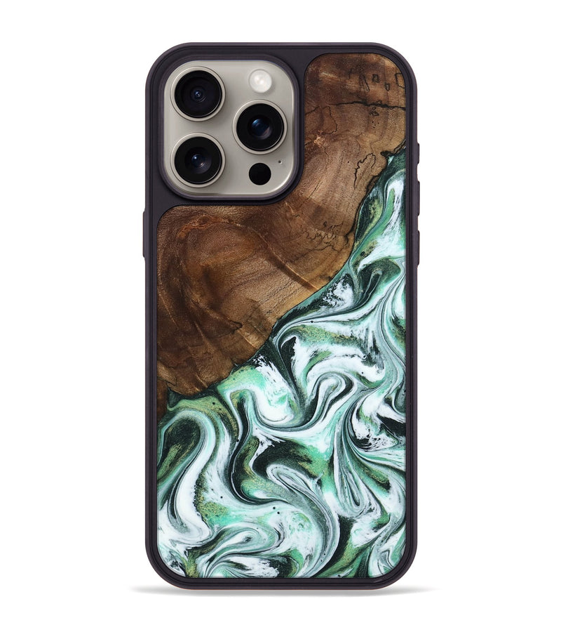 iPhone 15 Pro Max Wood Phone Case - Salma (Green, 795100)