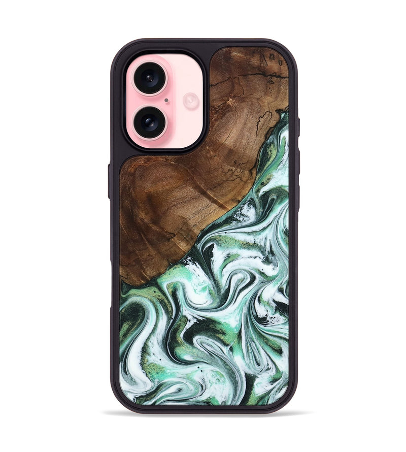 iPhone 16 Wood Phone Case - Salma (Green, 795100)