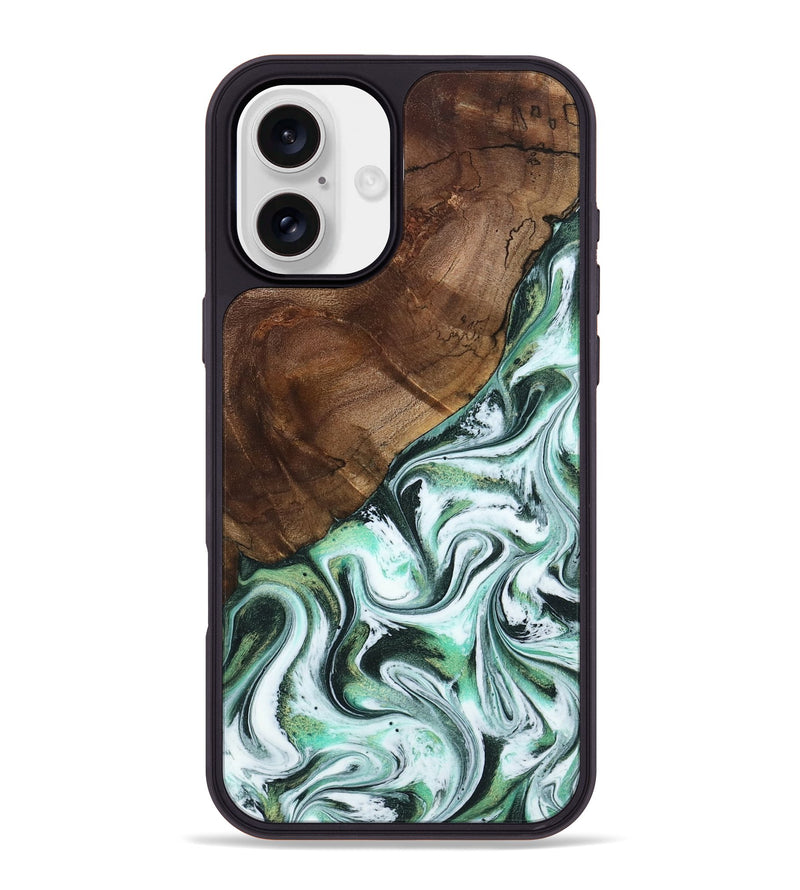 iPhone 16 Plus Wood Phone Case - Salma (Green, 795100)