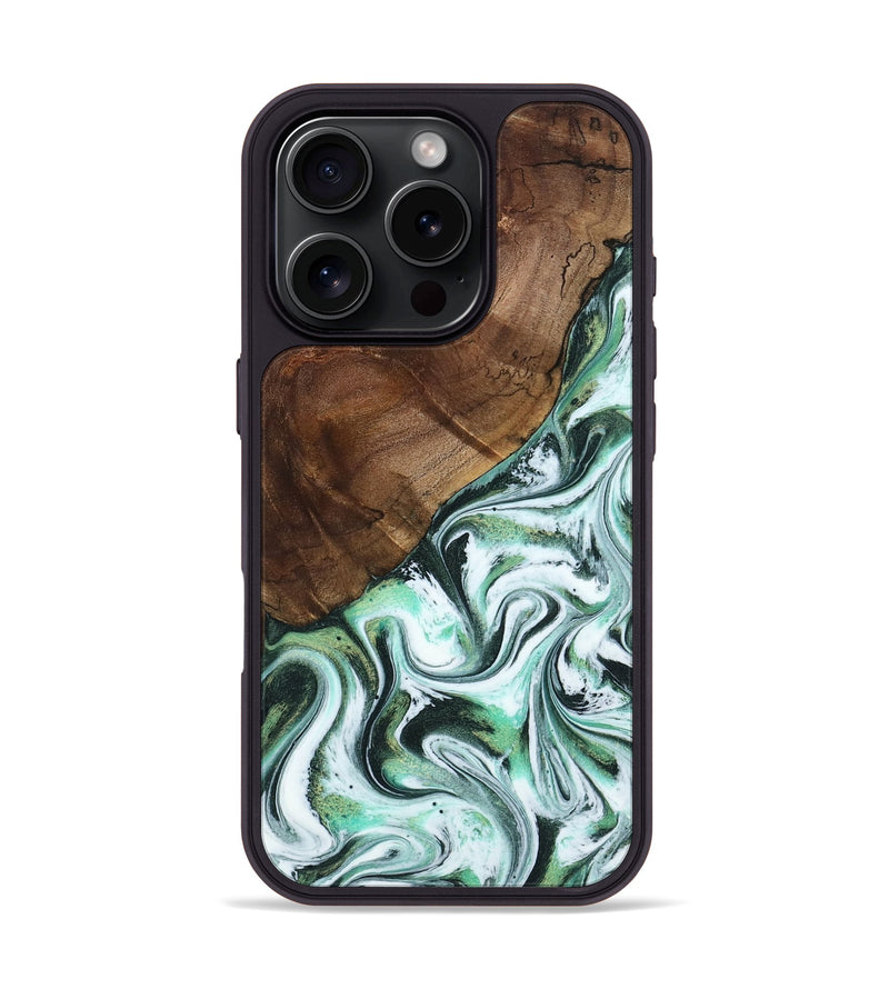iPhone 16 Pro Wood Phone Case - Salma (Green, 795100)