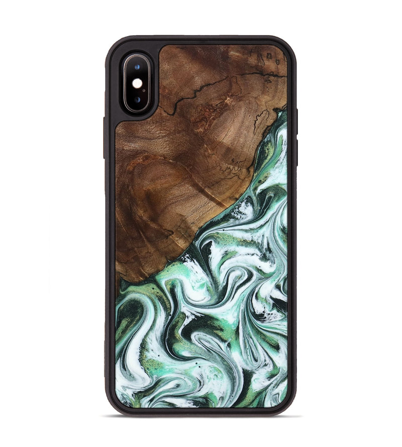 iPhone Xs Max Wood Phone Case - Salma (Green, 795100)