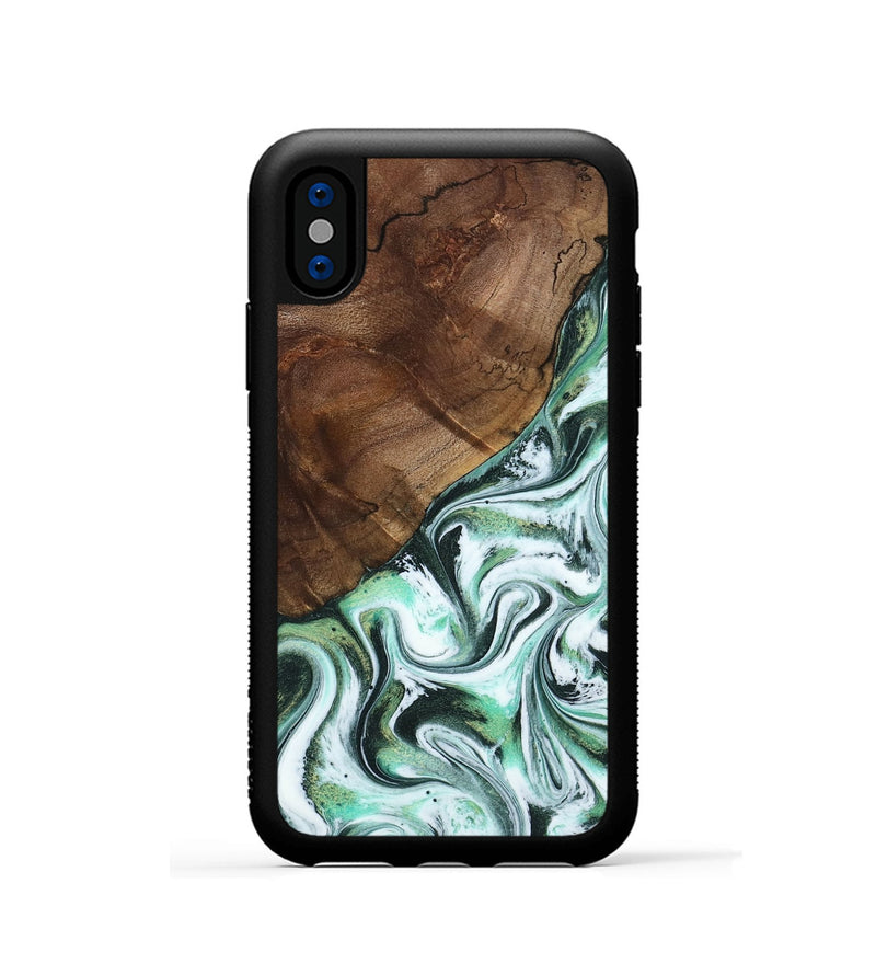 iPhone Xs Wood Phone Case - Salma (Green, 795100)