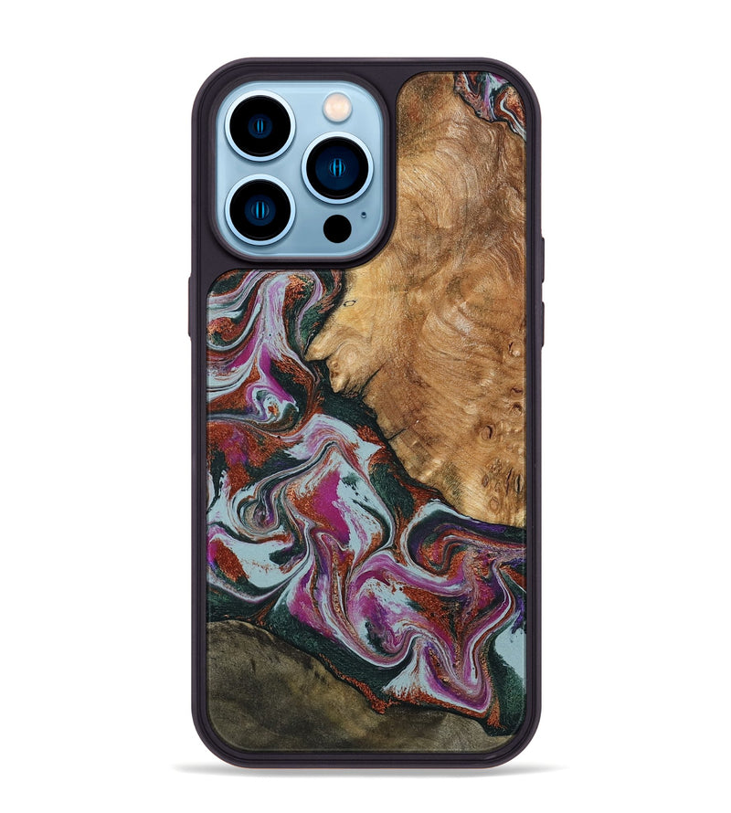 iPhone 14 Pro Max Wood Phone Case - Guido (Green, 795106)