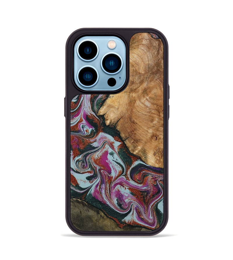 iPhone 14 Pro Wood Phone Case - Guido (Green, 795106)