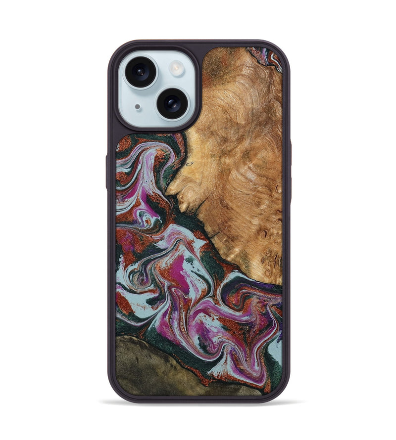iPhone 15 Wood Phone Case - Guido (Green, 795106)