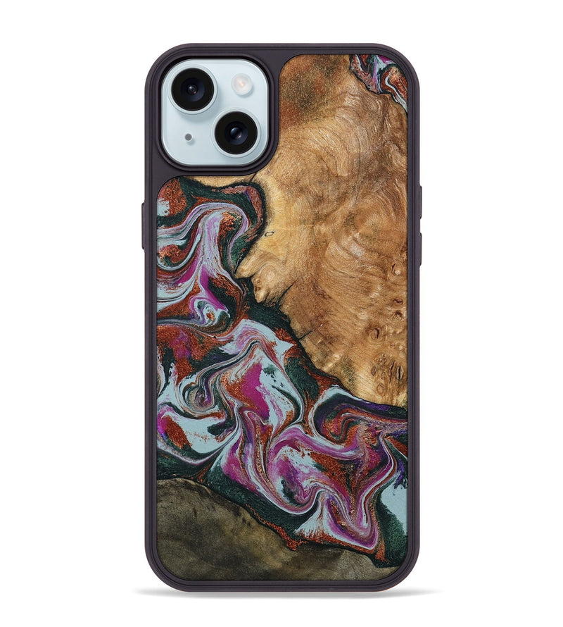 iPhone 15 Plus Wood Phone Case - Guido (Green, 795106)