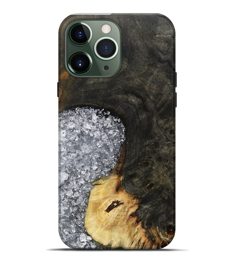 iPhone 13 Pro Max Wood Live Edge Phone Case - Darcie (Black & White, 795114)