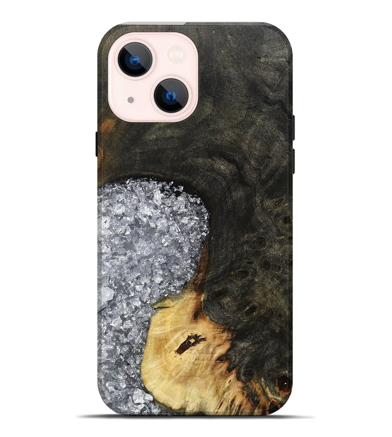 iPhone 14 Plus Wood Live Edge Phone Case - Darcie (Black & White, 795114)