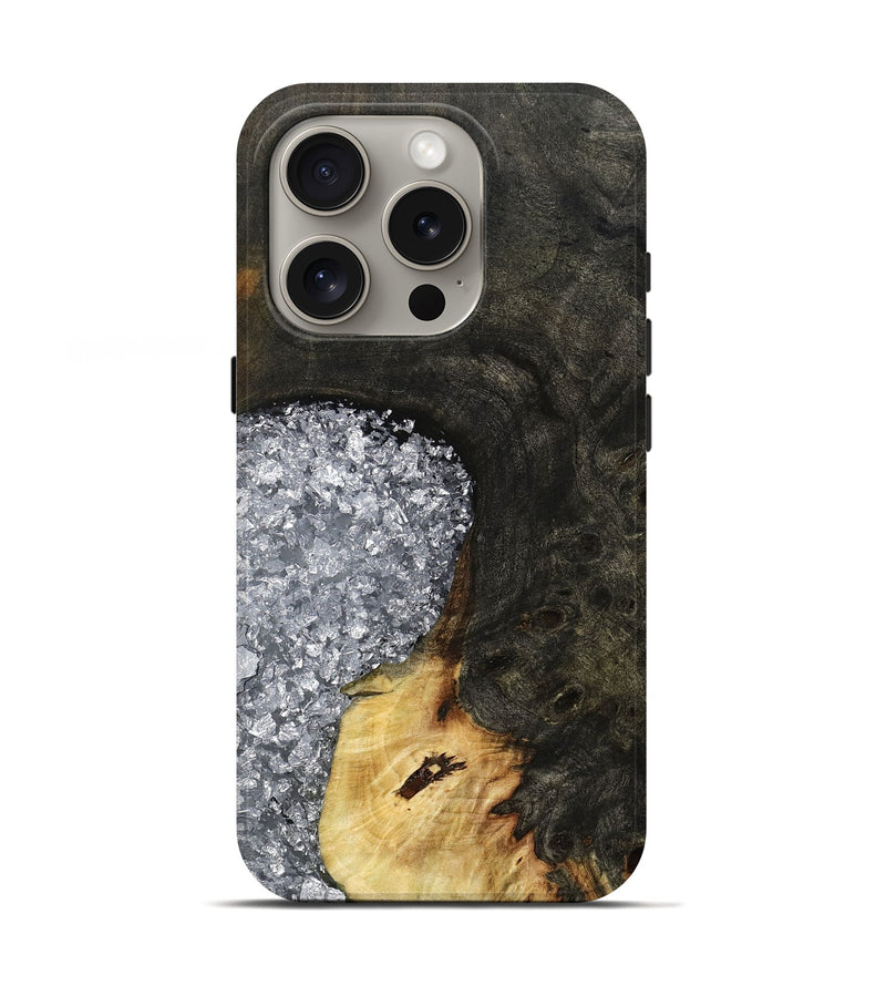 iPhone 16 Pro Wood Live Edge Phone Case - Darcie (Black & White, 795114)
