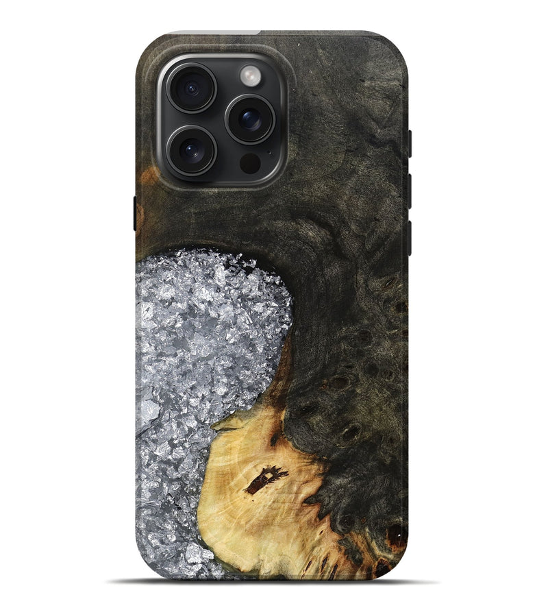 iPhone 16 Pro Max Wood Live Edge Phone Case - Darcie (Black & White, 795114)